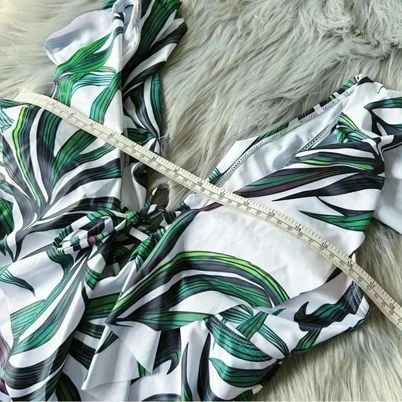 Swimsuit One Piece Swimwear Floral Printed Backless Bathing Suit Bodysuit Beach - Picture 9 of 9